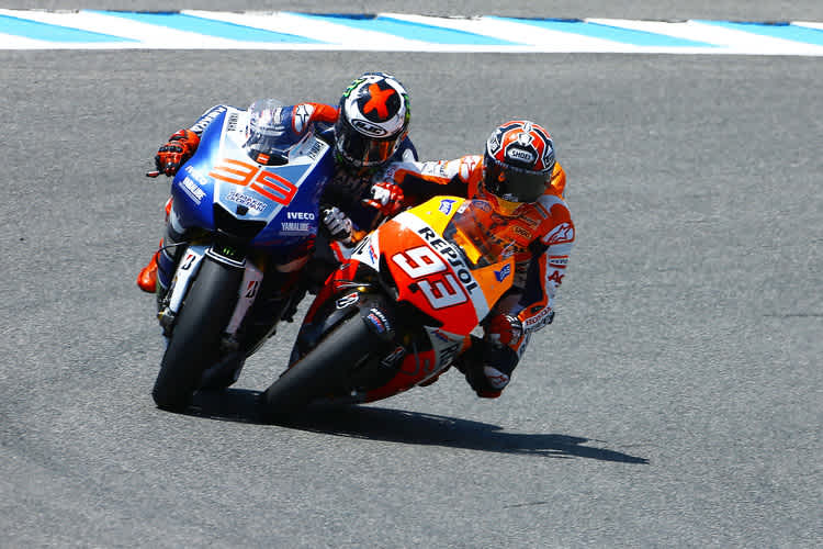 2013 in Jerez: Márquez (93) gegen Lorenzo (99)