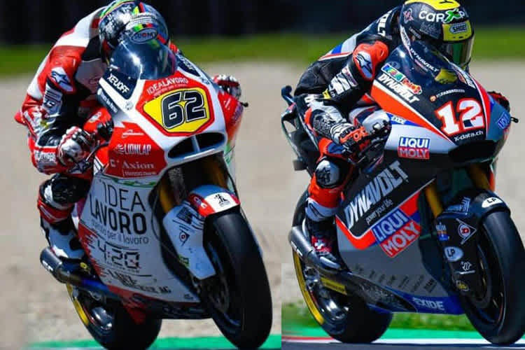 Der Vergleich macht sie sicher: MV Agusta (im Bild: Manzi) hat die Kalex-Verkleidung (rechts Tom Lüthi) für Aegerter 1:1 «übernommen»