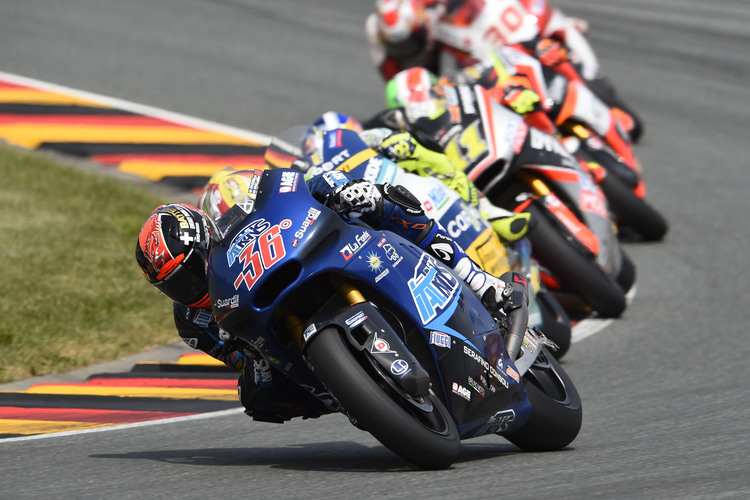 Mika Kallio auf der Italtrans-Kalex in Sachsen: die höchsten Temperaturen am Hinterreifen