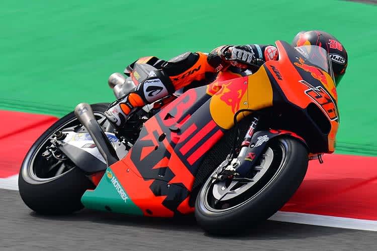 Mika Kallio mit dem KTM-Prototyp in Montmeló