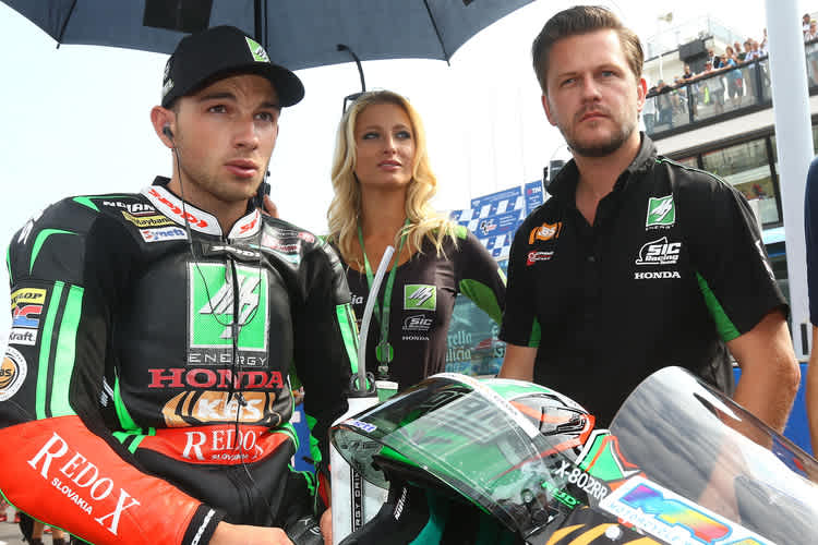 Jakub Kornfeil mit Teammanager Johan Stigefelt