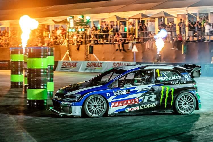 WRX-Champion Johan Kristoffersson im Drift zum Sieg