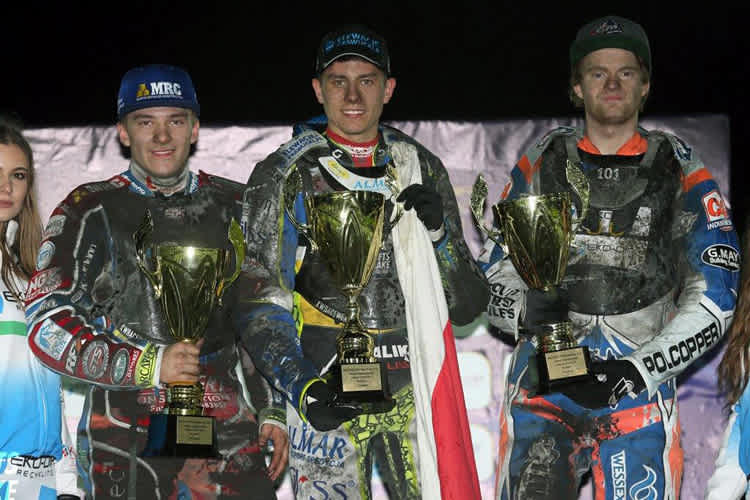 Die Top-3 in Güstrow: Robert Lambert, Bartosz Smektala und Brady Kurtz (v.l.)