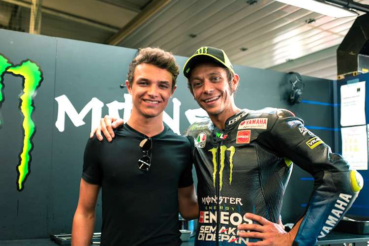 Lando Norris traf Valentino Rossi in Silverstone