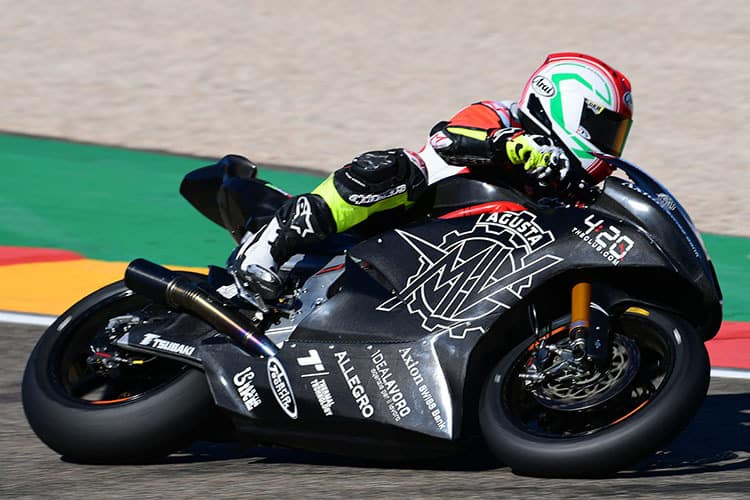 Lorenzo Lanzi am Montag beim Test in Aragón auf der MV Agusta