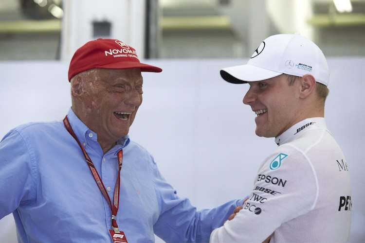 Niki Lauda und Valtteri Bottas