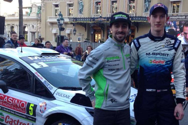 Eugene Laverty mit WRC-Pilot Elfyn Evans