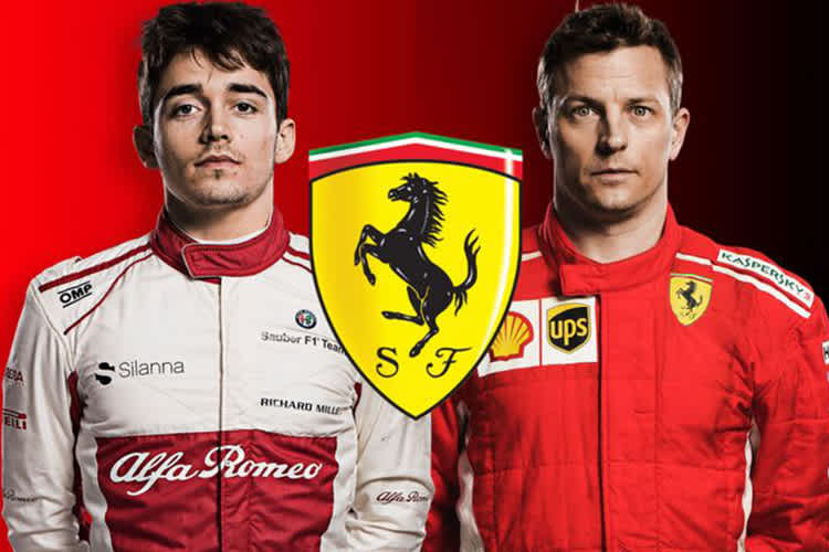 Charles Leclerc und Kimi Räikkönen tauschen die Cockpits