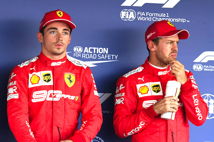 Charles Leclerc und Sebastian Vettel