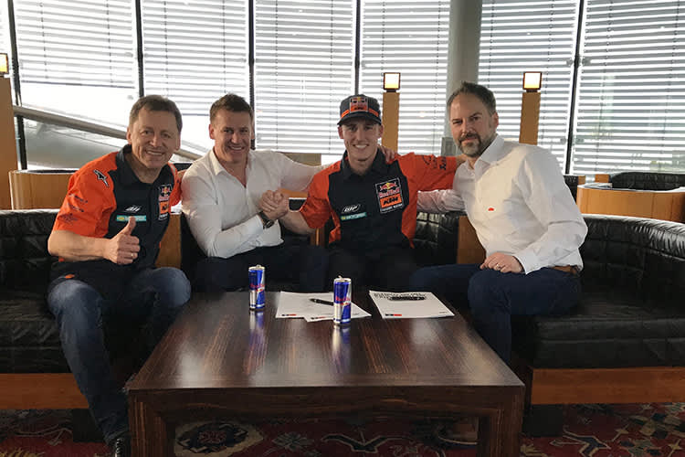 Mike Leitner, Pit Beirer, Pol Espargaró und Jens Hainbach