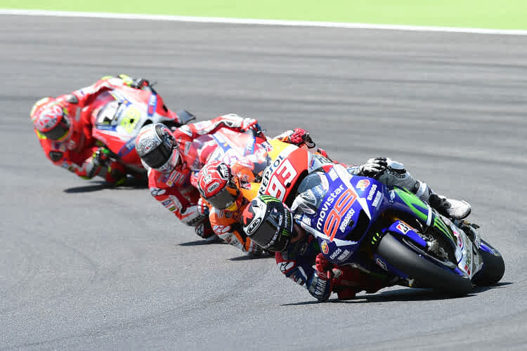 Mugello: Jorge Lorenzo vor Marc Márquez, Andrea Dovizioso und Andrea Iannone