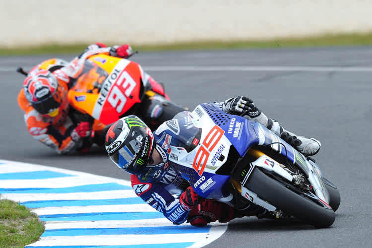 Lorenzo vor Márquez beim Australien-GP 2013: Reichen 20 Liter aus?