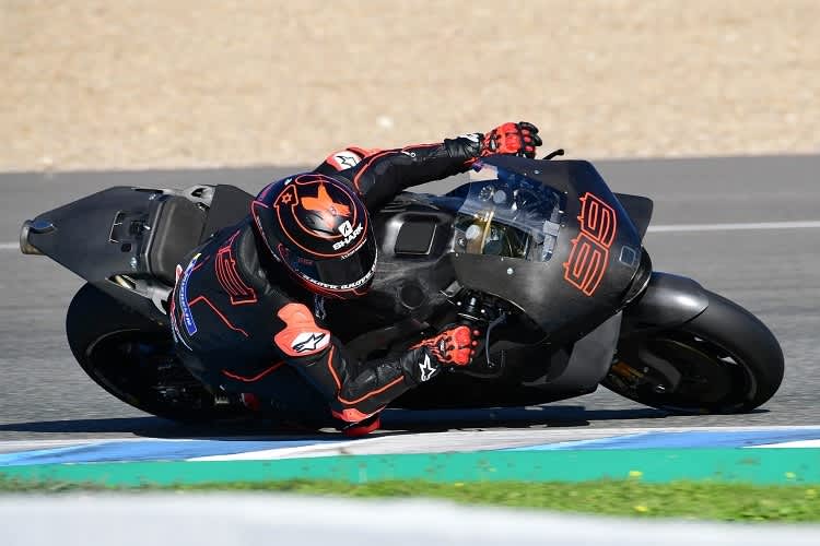Jorge Lorenzo war bei den Testfahrten auf einer schwarzen Honda unterwegs