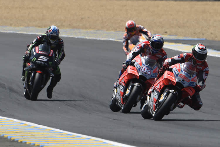Im Rennen von Le Mans: Lorenzo führt noch vor Dovizioso, Zarco und Márquez