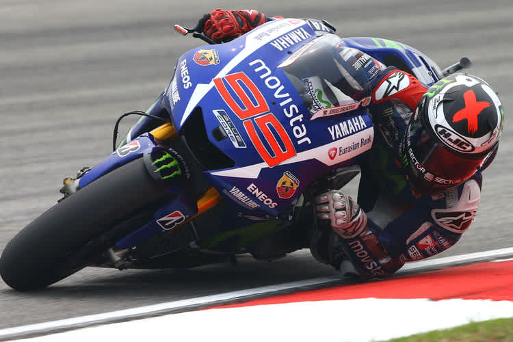 Schräglagen der Sonderklasse: Jorge Lorenzo in Malaysia am Freitag