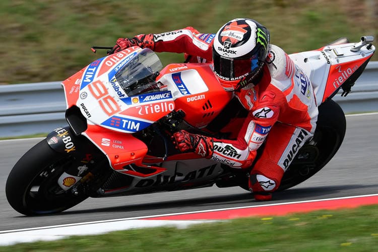 Jorge Lorenzo mit der neuen Ducati-Aerodynamik in Brünn