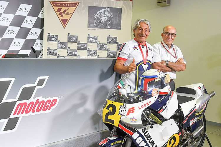 Marco Lucchinelli mit Dorna-CEO Carmelo Ezpeleta