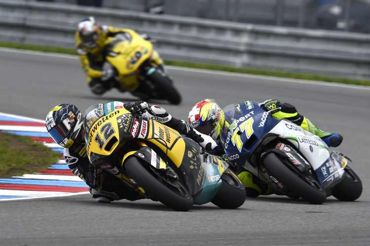 Brünn-GP: Tom Lüthi (12) vor Domi Aegerter und Luis Salom