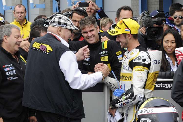 Marc van der Straten mit Tom Lüthi in Assen 2017