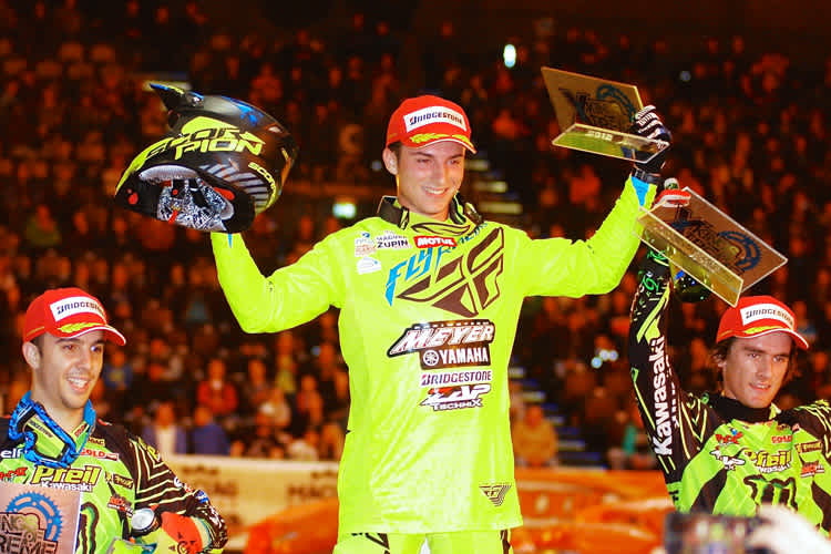 Podium SX2-Finale: Carlos Macanas, Yannis Irsuti und Paul Coates (v.l.)