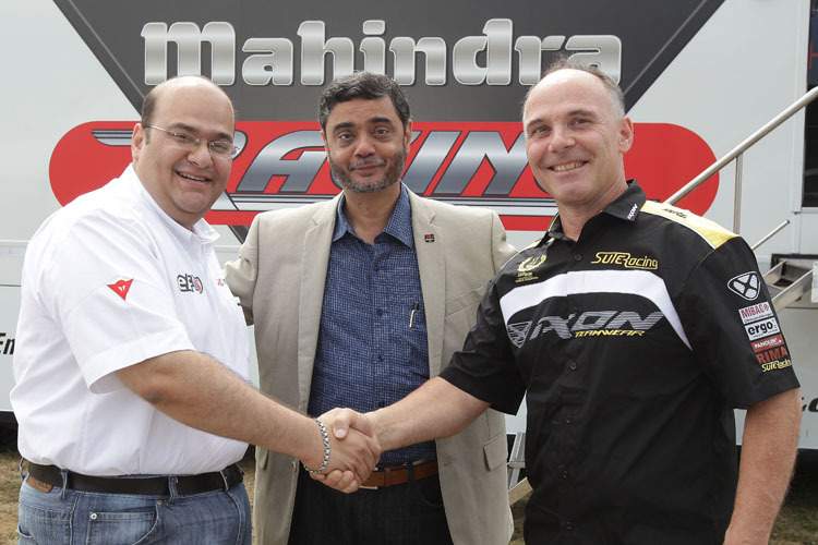 Mahindra-Rennchef Choonia, Manager Shukla, Eskil Suter