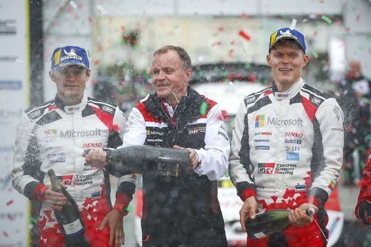 Martin Järveoja (li.), Tommi Mäkinen, Ott Tänak