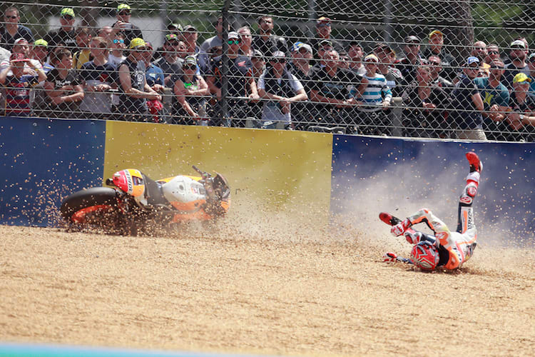 Auch Weltmeister Marc Márquez musste 2017 einige Crashs einstecken
