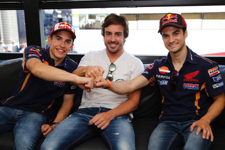 Fernando Alonso besuchte Marc Márquez und Dani Pedrosa