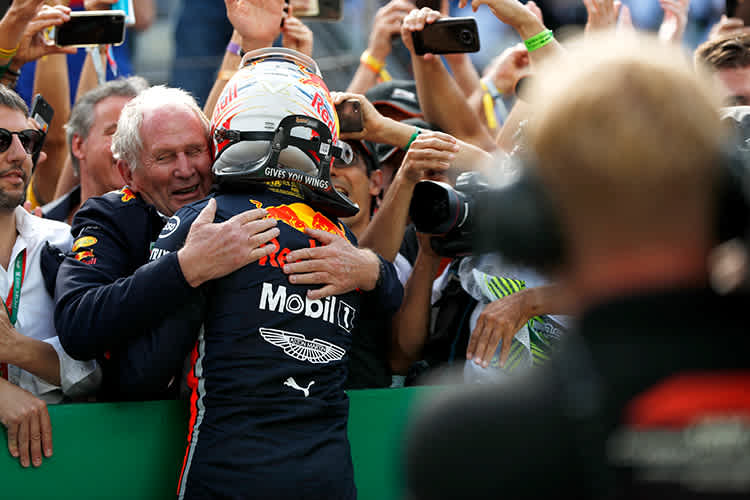 Helmut Marko und Max Verstappen beim Brasilien-GP 2019