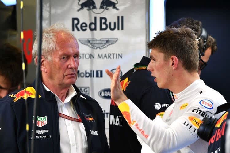 Dr. Helmut Marko mit Max Verstappen