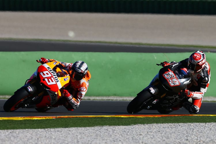 Saison 2014: Prototypen-Fahrer wie Weltmeister Marc Márquez (93) tritt gegen Open-Piloten wie Nicky Hayden an