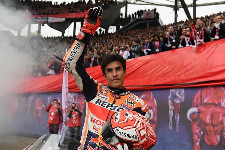 Marc Márquez gestern in der RB Arena in Leipzig