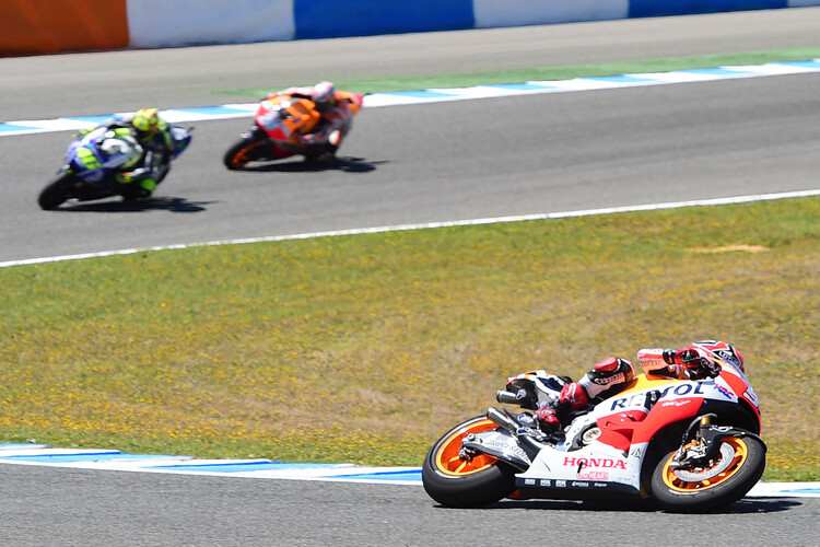 Jerez-GP: Marc Márquez führt vor Rossi und Pedrosa