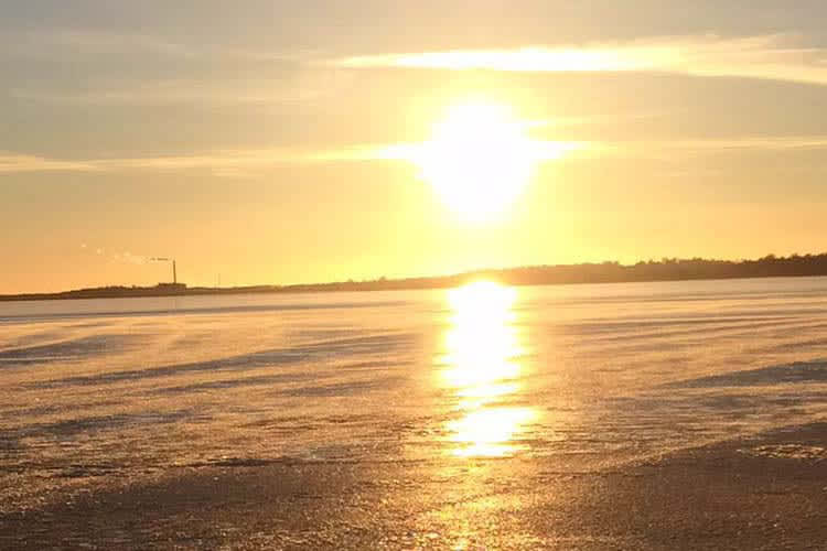 Training auf dem Meer bei Sonnenschein