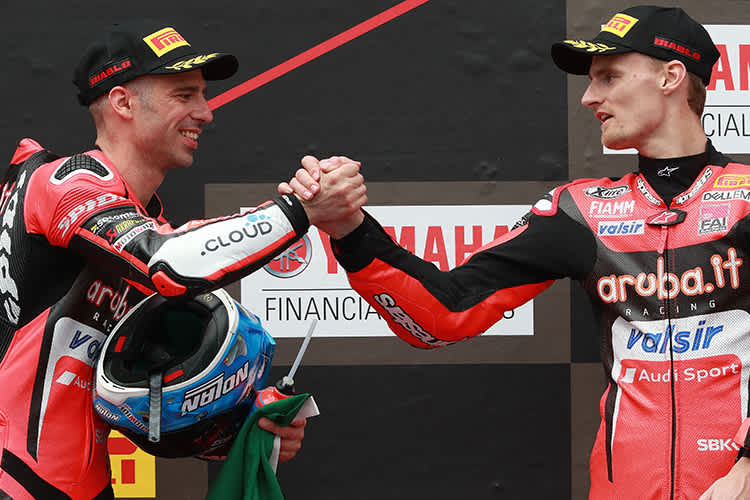 2014 in Jerez: Marco Melandri (li.) und Chaz Davies