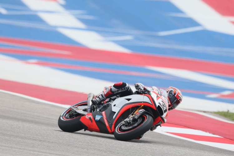 Marco Melandri auf der Aprilia in Texas