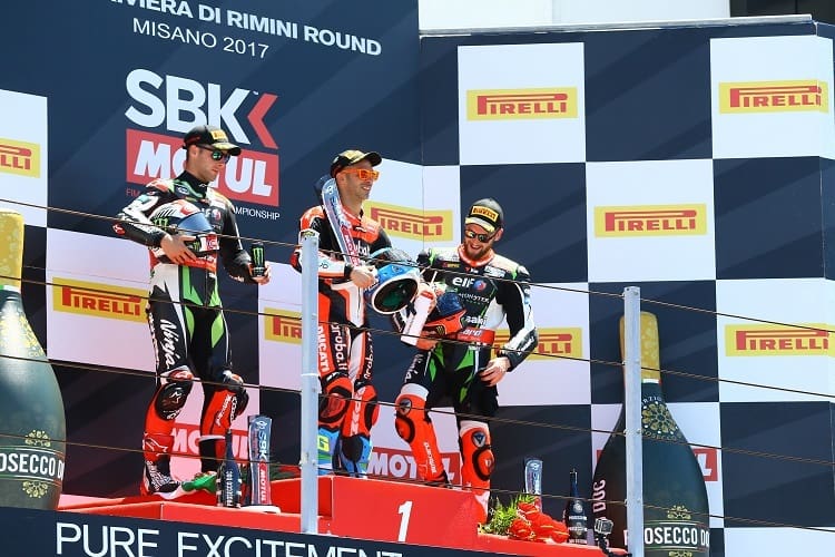 Melandri konnte in Misano beide Kawasaki-Piloten niederringen