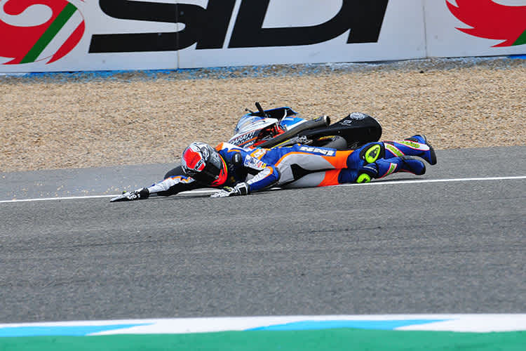 Philipp Öttl stürzte am Freitag mit seiner KTM in Jerez