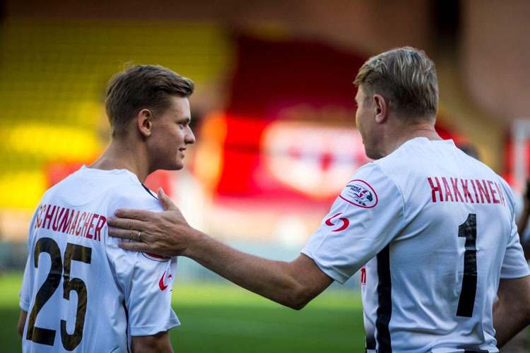 Mick Schumacher und Mika Häkkinen kickten in der Mannschaft von Felipe Massa