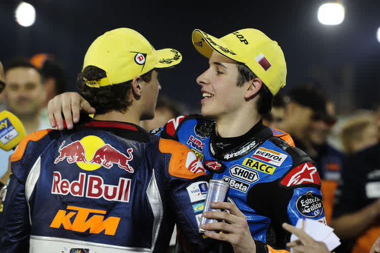 Nach dem Katar-GP: Sieger Jack Miller (li.) mit Honda-Pilot Alex Márquez