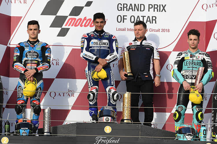 Sieger Jorge Martin mit Canet und Dalla Porta (Leopard)