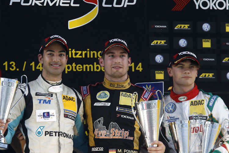 Die Podeststürmer (v. l.): Nabil Jeffri, Markus Pommer, Sam MacLeod