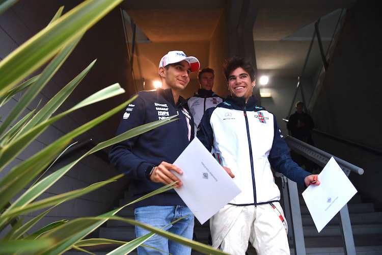 Esteban Ocon (links) mit Lance Stroll (Mitte)