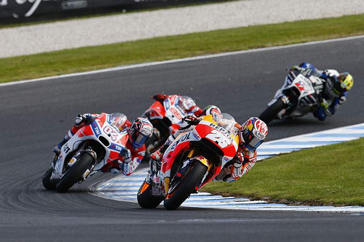 Dani Pedrosa vor Andrea Dovizioso
