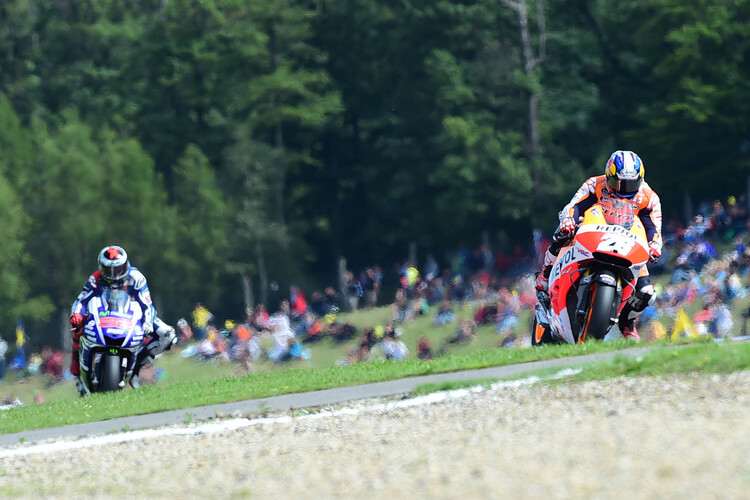 Dani Pedrosa vor Jorge Lorenzo