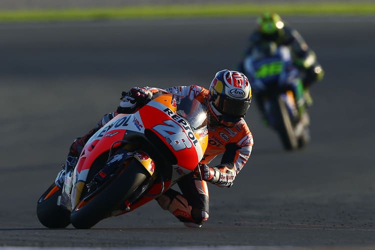 Dani Pedrosa beim Dienstag-Test mit Michelin vor Rossi