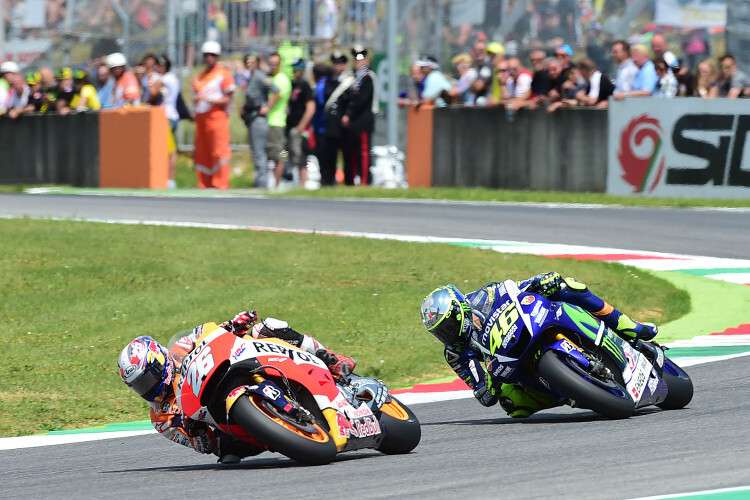 Dani Pedrosa noch vor Valentino Rossi
