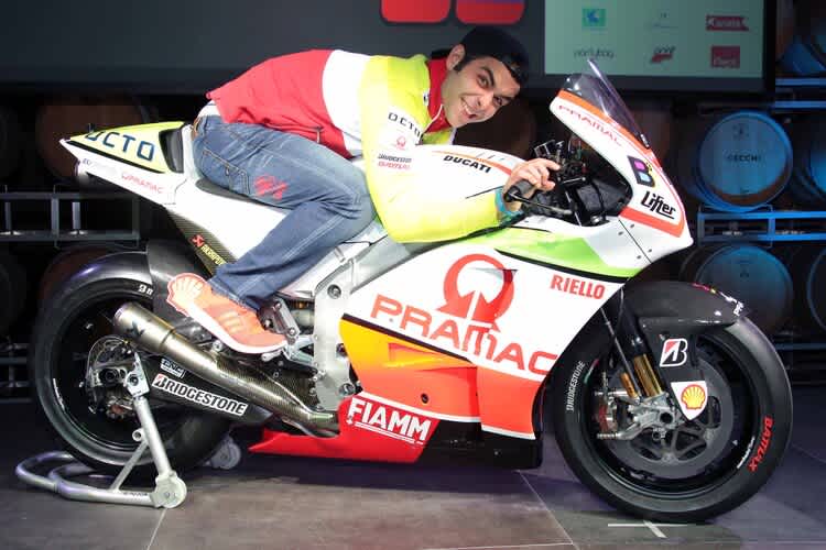 Danilo Petrucci bei der Pramac-Teamvorstellung gestern in der Toskana