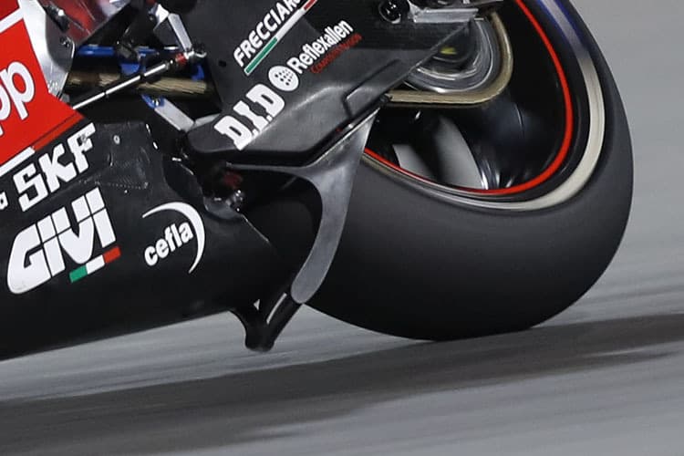 Der umstrittene Spoiler vor dem Hinterrad von Petrucci