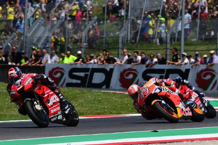 Petrucci setzte sich gegen Márquez und Dovizioso durch